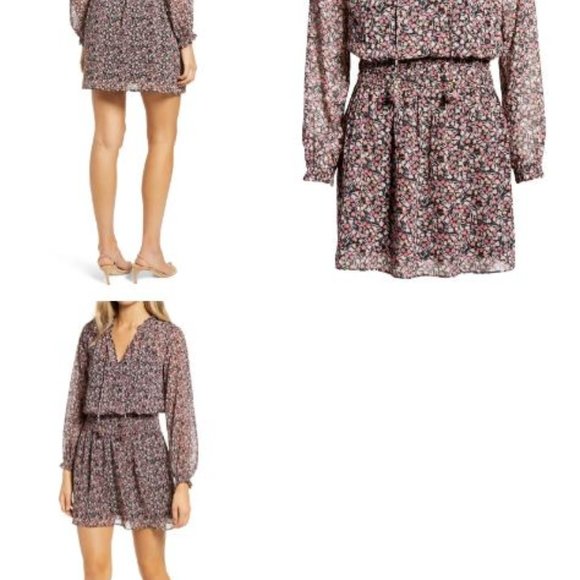 Socialite Style Elegant Slim Fit Fitted Waist Bubble Long Sleeve Dress
